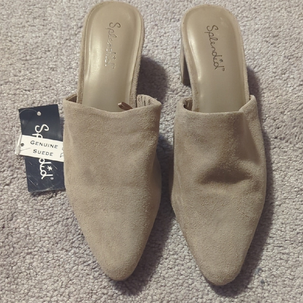 Splendid Beige Suede Mules